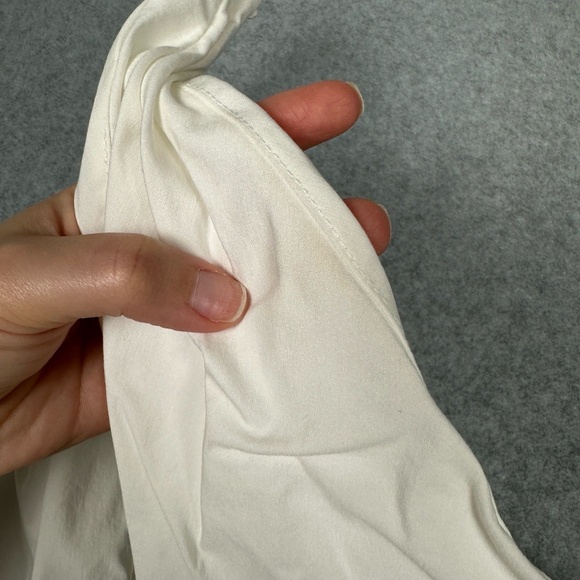 Zara Halter Top Womens M White Draped Open Front Sleeveless‎ Vest Pockets Cargo - Picture 7 of 16